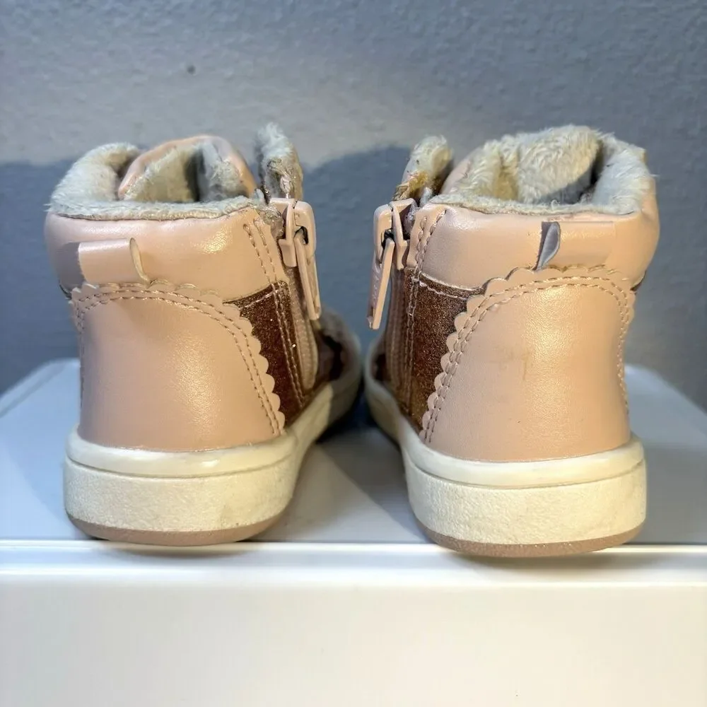 H&M Sparkly Pink and Rose Gold Baby Shoe Boots size 2.5-3.5